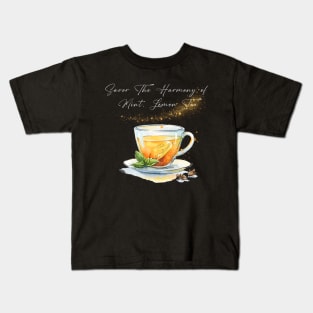 Savor the harmony of mint lemon tea! Kids T-Shirt